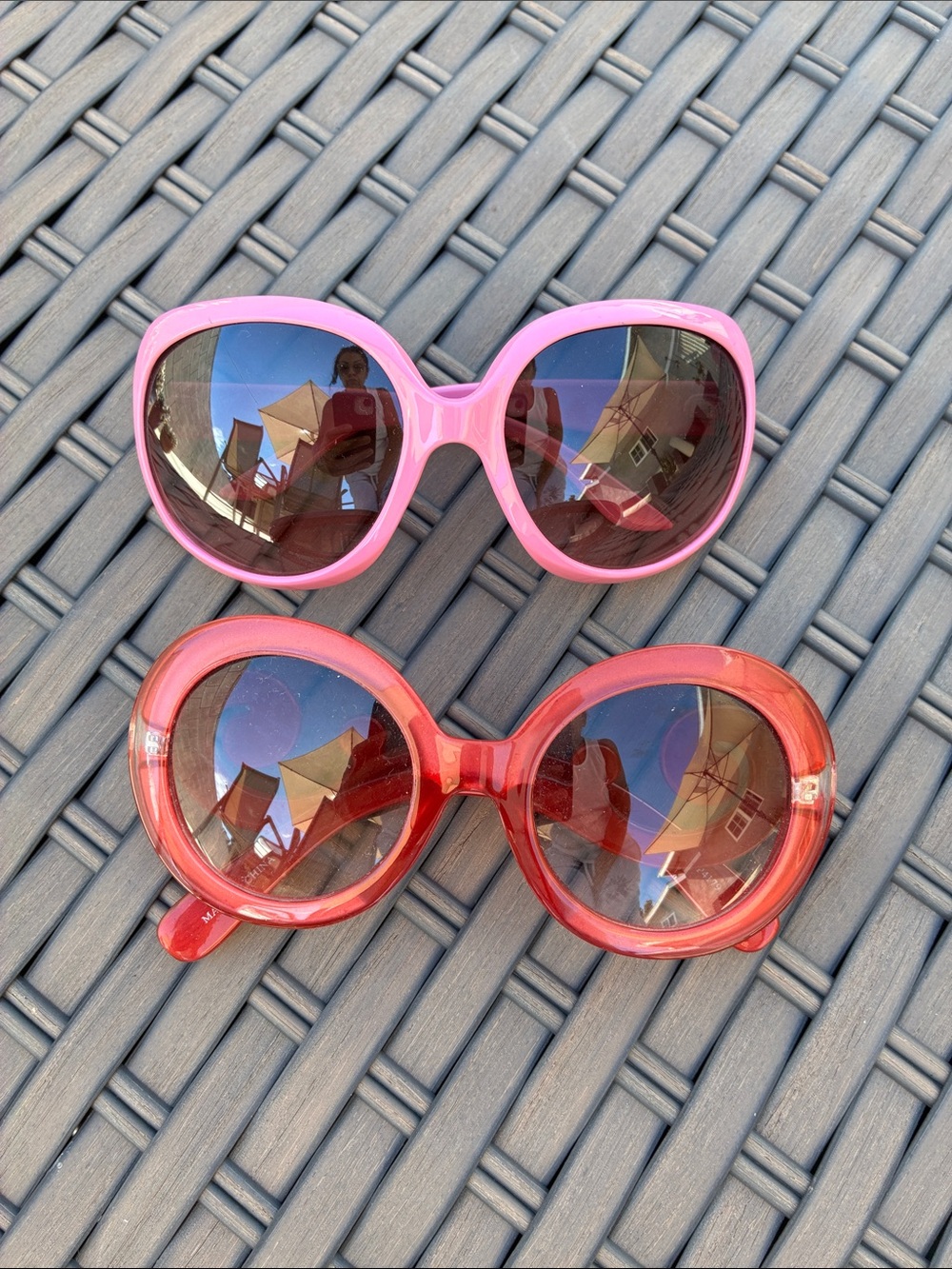 Bold Pink and Red Oversized Women’s Sunglasses